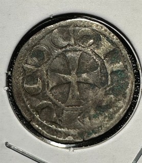 1143 1163 Kingdom of Jerusalem Denier of Baldwin III! Cross w/Pellets! FINE