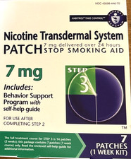 NICOTINE Patch Transdermal System 7 MG Step 3 New 14 Patches Stop Smoking