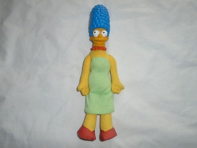 Vintage 1990 Marge Simpson Figure Plush Doll 12 Inches High Hard Plastic Head