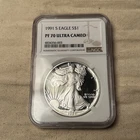 1991-S $1 PROOF AMERICAN SILVER EAGLE, 1 OZ .999 – NGC PF-70 UCAM