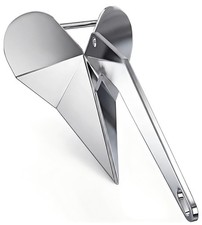 Boat Anchor 11lb 5kg Stainless Steel Delta Plow Style 28ft Cordun Triangular