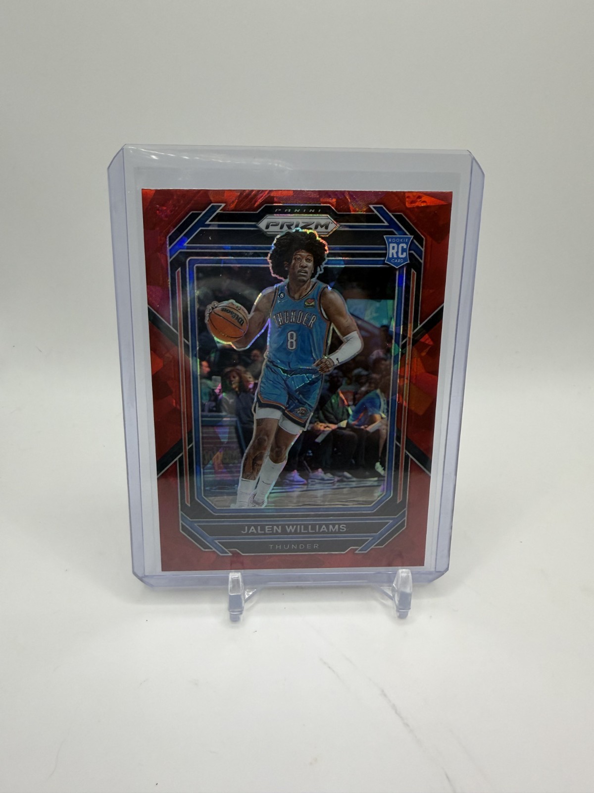 2022-23 Panini Prizm #246 Jalen Williams Prizm Red Ice. OKC Thunder