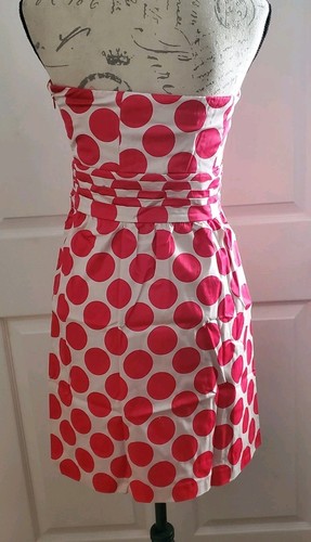 The Limited Ivory Pink Dot Strapless Dress Size 2 $89.90 NEW - Picture 5 of 18