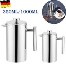 Kaffeebereiter Doppelwandig Edelstahl Kaffeekanne French Press Kaffepresse DHL