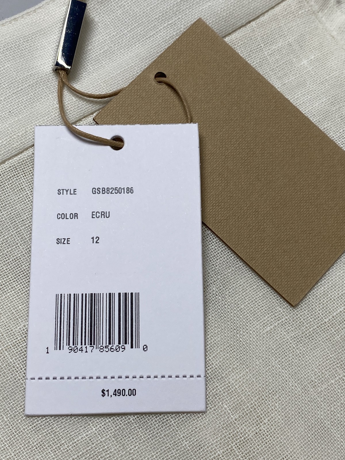 Michael Kors Collection Women Skirt Ecru/Ivory Size 12 Linen Gauze Crepe Cascade thumbnail 7