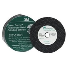 3m 01991 Green Corps 3" X 3/16" X 3/8" Re-inforced Weld Grinding Wheels 5-pack