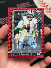 2025-26 Topps Chrome Football Dak Prescott Red Geometric Refractor  AUTO /5