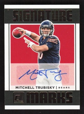 Mitchell Trubisky 2018 Panini Donruss #SM-MT Signature Marks Chicago Bears Auto