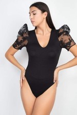 Women Bodysuit lace sleeves