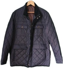 Moss 1851 Giacca Trapuntata Uomo Navy Vestibilità Sartoriale Taglia UK Large Ottime Condizioni