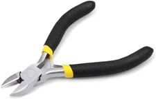 LEONTOOL Diagonal Cutting Pliers 4 Inch Mini Cutting, Black & Yellow 