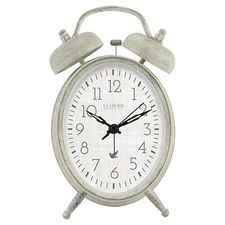 617-2916 La Crosse Clock Co. Battery Powered Twin Bell Analog Alarm Clock
