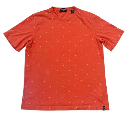Scotch & Soda Shirt Mens Large Orange 100% Cotton Crewneck Short Sleeve Tee