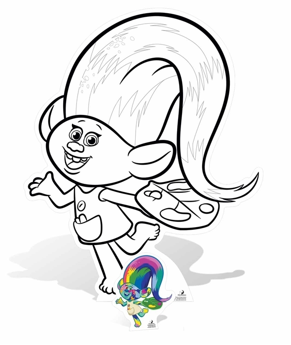 Trolls Craft with Harper Colour in and Keep Lifesize and Mini Cardboard Cutout