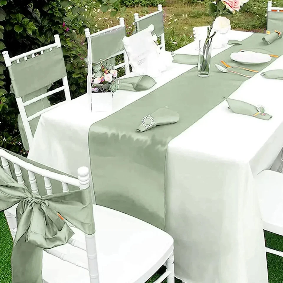 Satin Chair Bow Sashes Wholesale Wedding Chair Knot Ribbon Ties for Party Event - Image 2 of 4