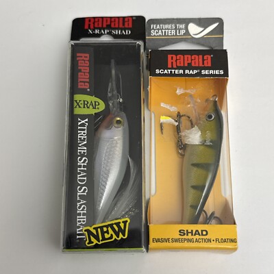Lot Of 2 Rapala Crankbaits X-Rap XRS-9 Glass Ghost & Scatter Rap SCRS-07 Perch