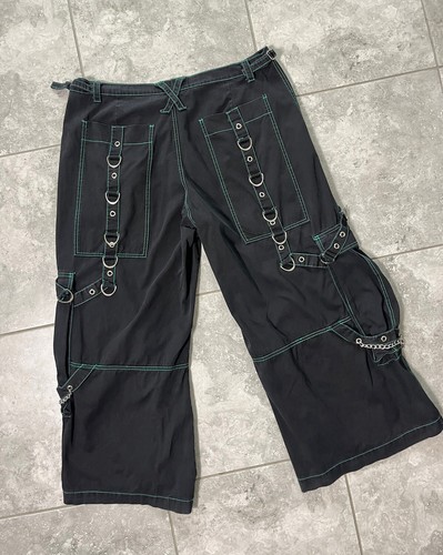Tripp NYC Vtg 90s Pants Skull Goth Emo Bondage Baggy Grunge Punk Y2K Black 2X - Picture 12 of 24
