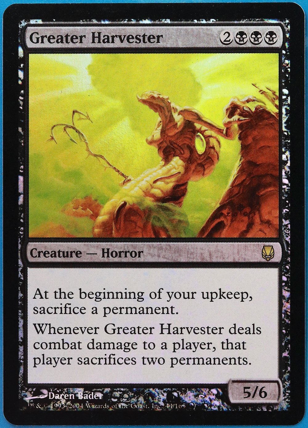 Greater Harvester FOIL Darksteel NM Black Rare MAGIC CARD (ID# 483117) ABUGames
