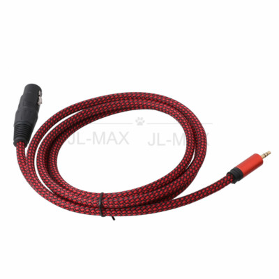 3 Pin XLR Female to 3.5mm 1/8'' TRS Stereo Jack Mic Audio Cable 2M