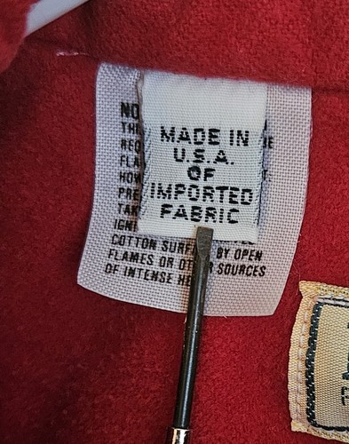 Vtg L.L. Bean Heavy Cotton Chamois Shirt Snap Closure Red USA Made Size Medium - Picture 3 of 6