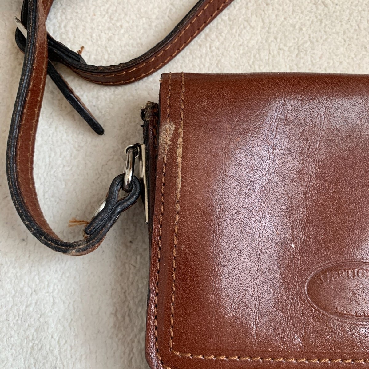 L 'artigiano Italian Leather Crossbody Bag Brown Small | eBay