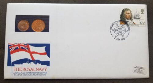 [SJ] Britain The Royal Navy 1982 Sailboat Sailing FDC (coin cover) *see scan - Picture 1 of 8