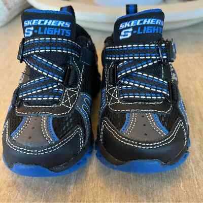SKETCHERS SUPER Z light up shoes blue black size