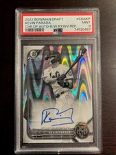 2022 Bowman Chrome Draft KEVIN PARADA Black & White Raywave Refractor Auto PSA 9