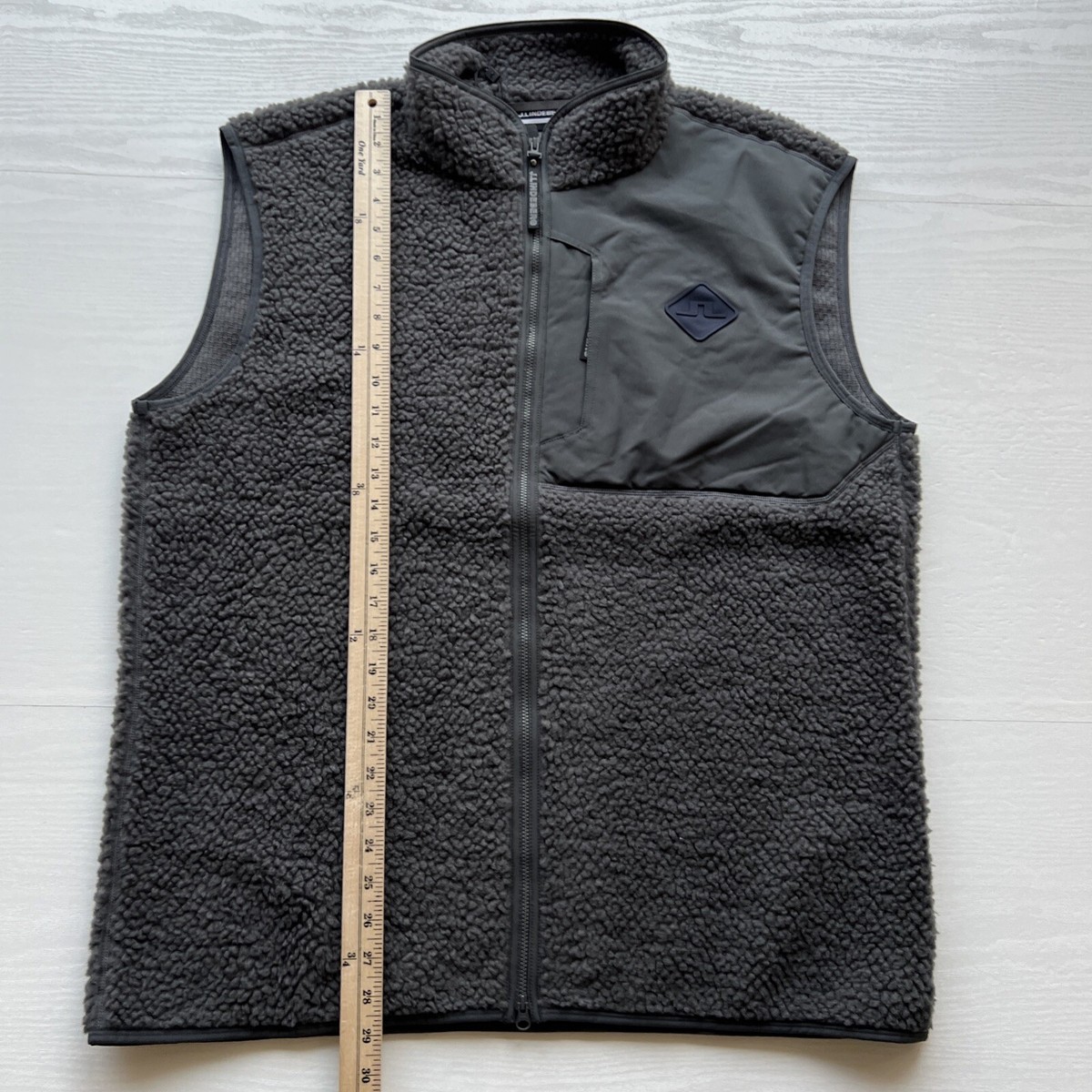 J Lindeberg Zeke Pile Fleece Mid Layer Vest Mens XXL Gray