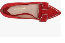 Kate Spade Be Dazzled BRIGHT RED Suede Flats Brand New In Box Size 9 Gorgeous 
