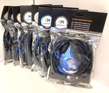 (lot of 7) 6FT DVI-D Dual Link Male to Male Monitor Cable PC Laptop Projector.
