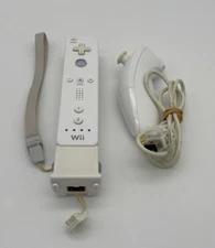 Nintendo Wii Official OEM Controller Wiimote w/ Nunchuk & Motion Plus Adapter