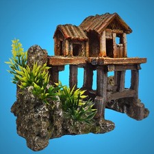 Aquarium Deko kleines 🐠 PFAHL HAUS 🐠 Strand Dekoration Zubehör Terrarium Höhle
