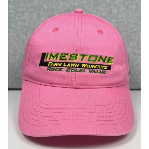 John Deere Limestone Farm Lawn Worksite Rock Sold Value Men OS Pink Baseball Hat