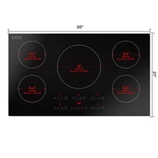 Empava 36” Electric Induction Cooktop Vitro Ceramic Glass 5 Burners EMPV-IDC36