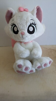 Disney Store Plush Aristocats Marie Big Feet Paws Stuffed Animal White Cat 14''