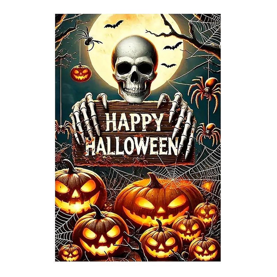 Halloween Garden Flag Pumpkin Skeleton Garden Flag Halloween Decorative