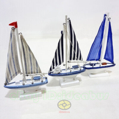 Home Nautical decor WOOD MODEL (10.5''Tall) Sailing Boat Tall Ship Sailer Yacht