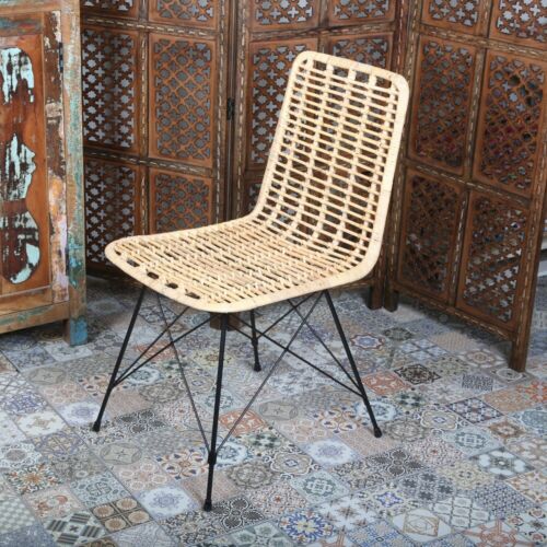 Chaise en rotin Valence nature chaise rétro chaise de salle à manger chaise en rotin - Photo 1/1