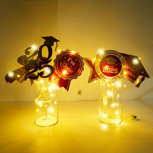 Graduation Decorations for Class of 2025-30pcs Party Table Sticks w/ LED String - Picture 5 of 12