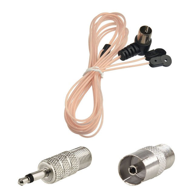 FM Radio Antenna F Male Connector PAL female 3.5mm Adapter for Home