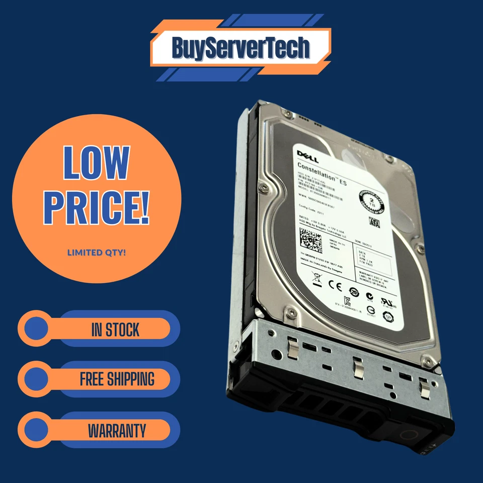 Dell 835R9 0835R9 2TB 7200RPM 6Gbps SATA 3.5" HDD | Hot-Plug Tray - Image 2 of 4