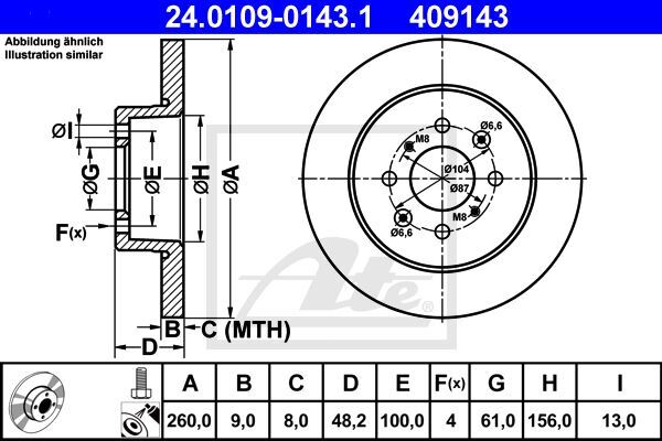 Jeu de 2 disques de frein pour Honda Civic VI Hatchback 1.5 i et Civic VII Coupe 1.7 i
