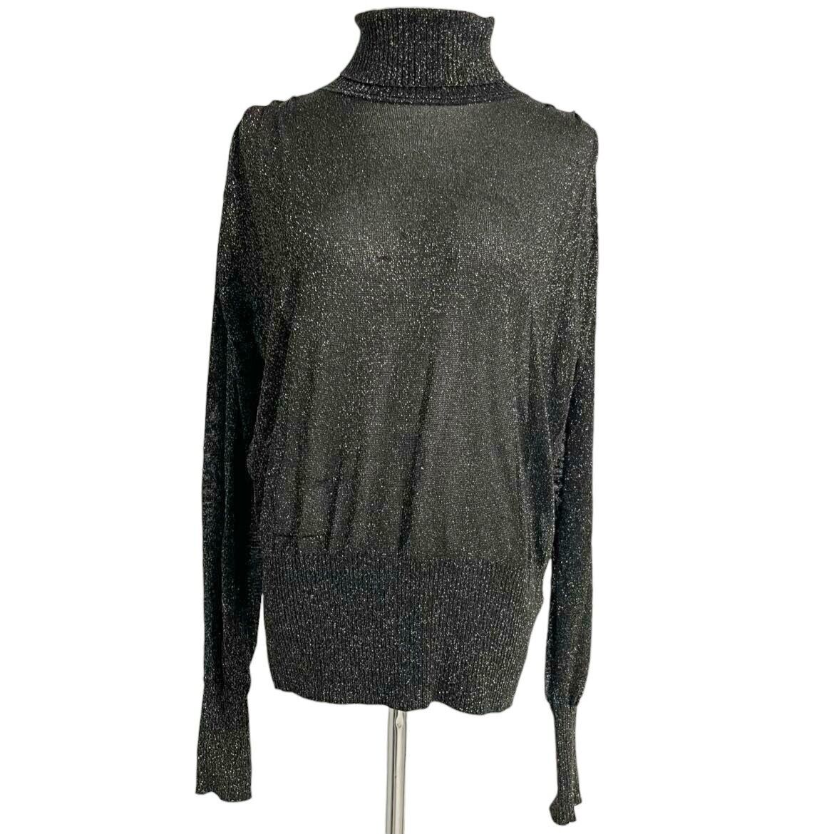 Reiss Large Top Blouse Long Sleeve Turtle Neck Sh… - image 1