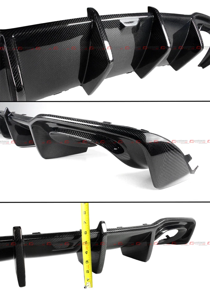 FOR 2017-2020 AUDI S3 A3 SLINE SEDAN SHARK FIN CARBON FIBER REAR BUMPER DIFFUSER - Image 4 of 4