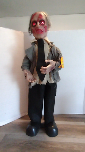 Halloween 28" Animated Zombie Erie Sounds & Eyes Light Up Motion Activated Video - Video 1 of 1