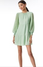 ALICE + OLIVIA Antonette Pleated Long Sleeve Dress Size S NWT