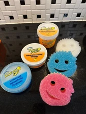 Scrub Daddy Sponges + Household Cleaning Supplies Bundle 3 Pastes & 3 Sponges