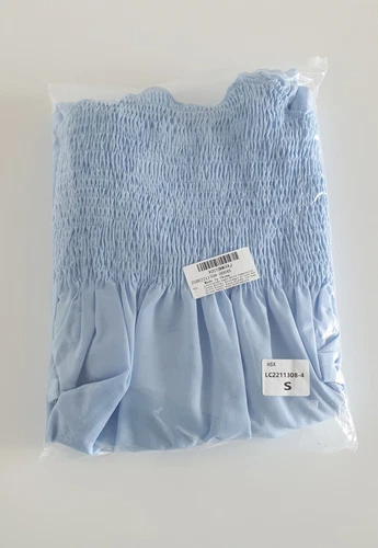 HELLBLAUES DAMEN KLEID TUNIKA SOMMERKLEID BABYDOLL KNIELANG CHIFFON NEU GRÖßE S - Bild 7 von 8