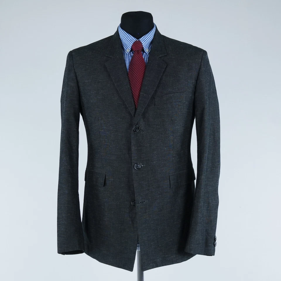 Abrigo deportivo de verano para hombre 40R talla EE. UU. REUNION chaqueta blazer de algodón gris a cuadros Foto 3 de 4